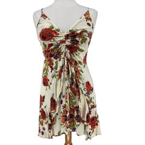 Free People Happy Heart Floral Mini Dress -Cream- Size Medium